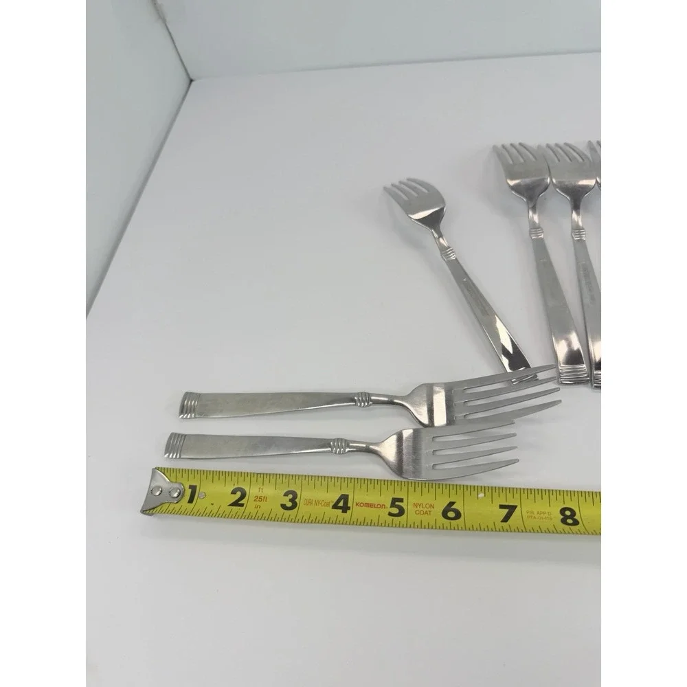 4 Dinner Forks 2 Salad Wallace Napoli Stainless Flatware Glossy Lot